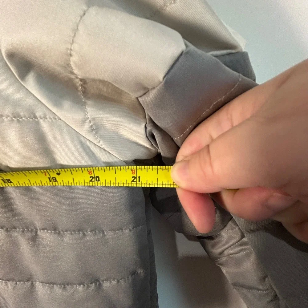 Original Fables Colorblock‎ Puffer Jacket Hooded Full Zip XLarge Gray White